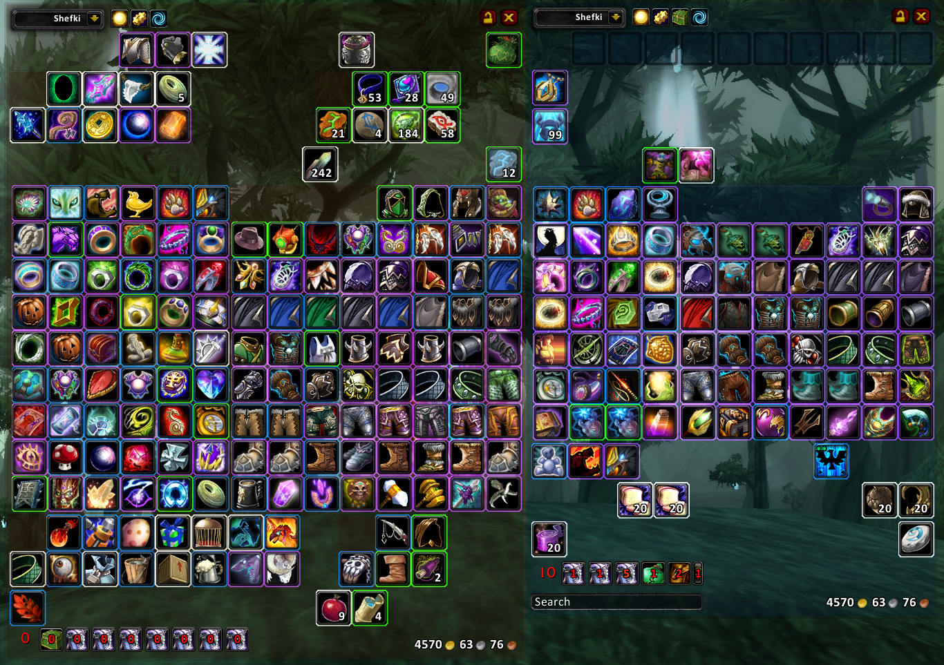 I want fluid Hornet TBag-Shefki : Bags, Bank, Inventory : World of Warcraft AddOns
