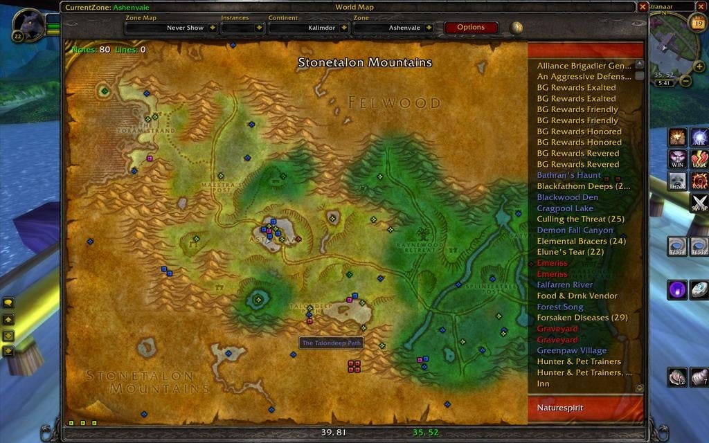 Måler Långiver Datum MetaMap : Map, Coords, Compasses : World of Warcraft AddOns