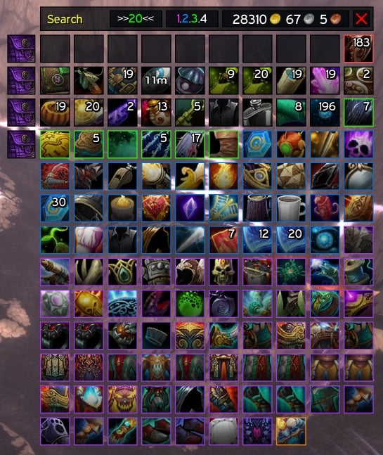 Derpystuffing Aurora One Bags Bags Bank Inventory World Of Warcraft Addons