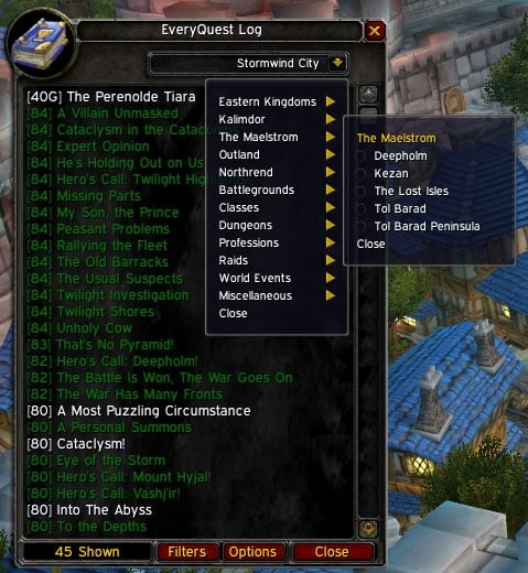 EveryQuest : Character World of AddOns