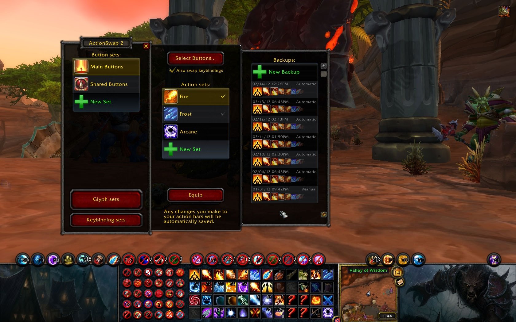 keybing toggle actionbars on off elvui wow