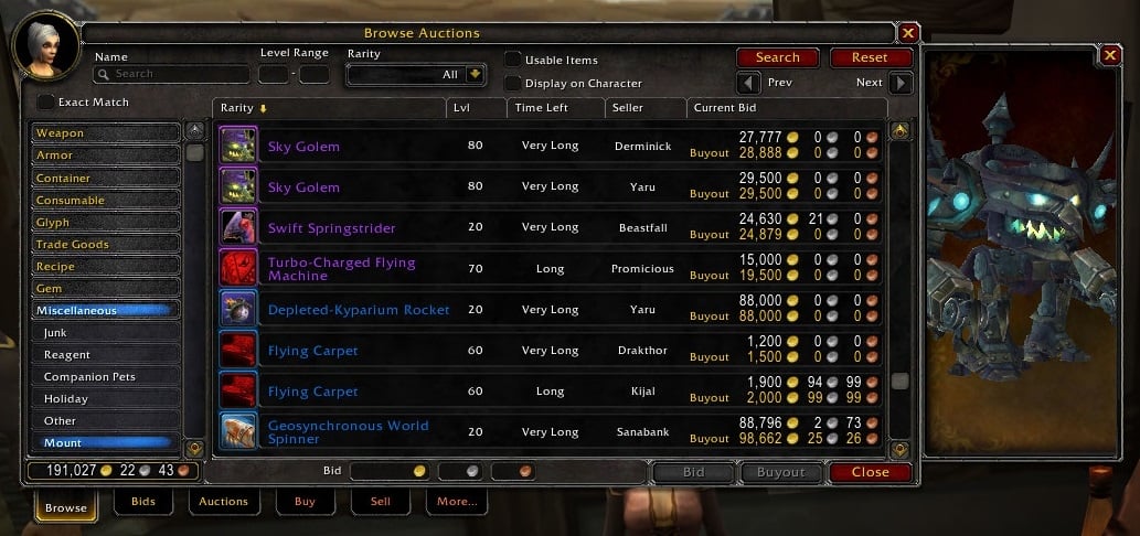 AuctionHouse Mount Preview : Auction House & Vendors : World of ...