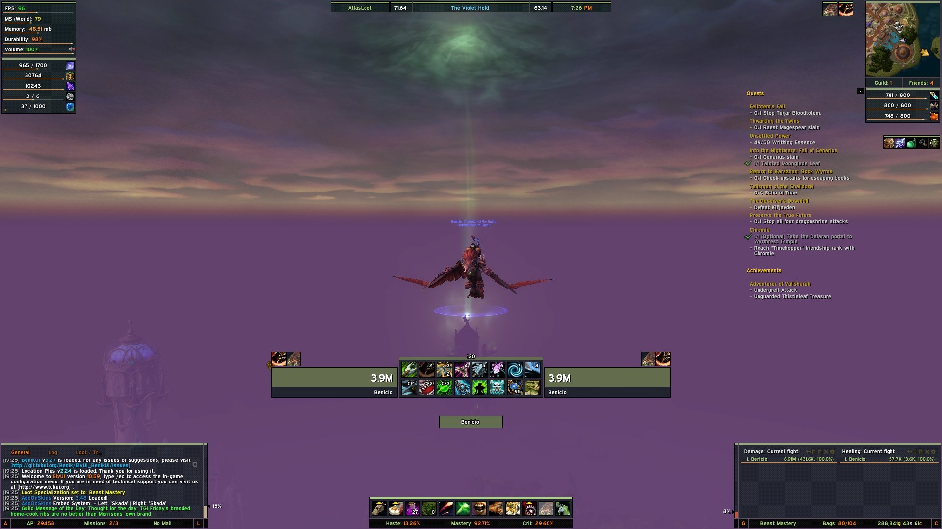 elvui action bars linked